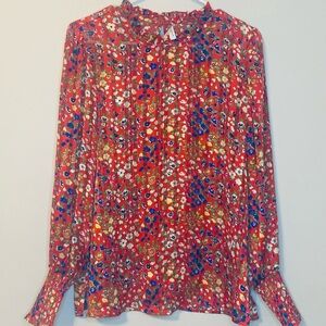 Carolina Belle Red Floral Blouse